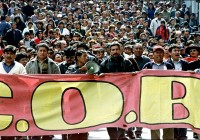 Bolivian workers march, 17 May 2005
